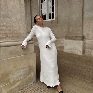 Dissh Ada Dress Long Sleeve White Maxi
